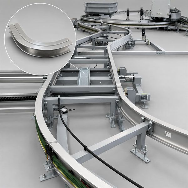 6005-T6 Industrial Aluminum Ground Rail with Straight & Curved Seamless Splicing