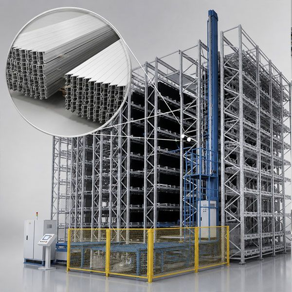 6063-T5 Aluminum Rail with Seamless Straight-Curved Splicing for Huasheng Stereo Warehouse